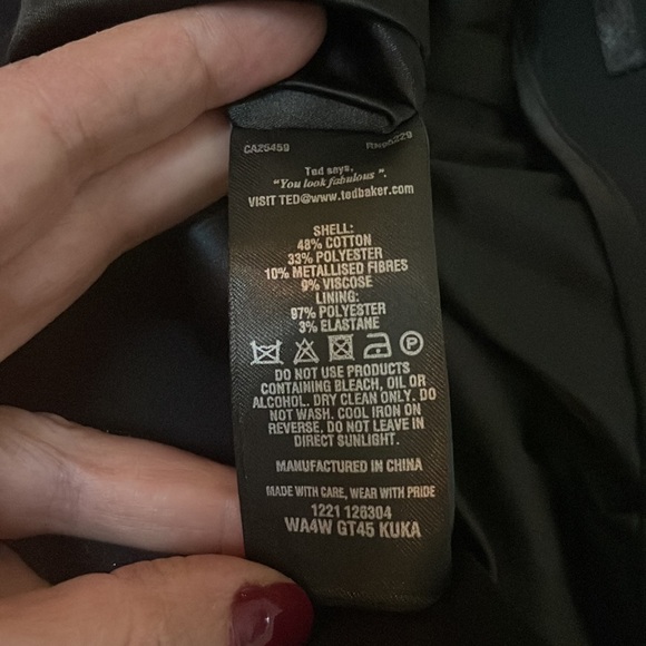 Ted Baker Black Textured Ankle Pants Sz 2 US 6 - Picture 7 of 7